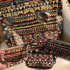 Sakroots Elephant tote purse and wallet key holder accessories